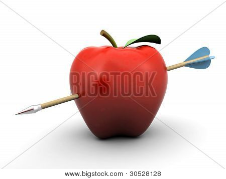 durchbohrten Apfel