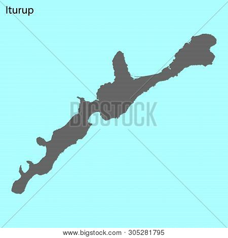 High Quality Map Of Iturup Is The Island Of Japan