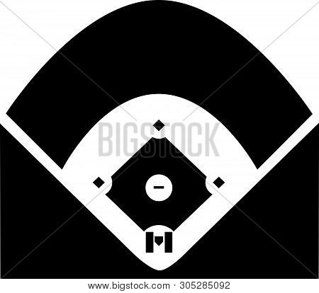 Baseball / Softball Diamond Black Vector Silhouette Idrawsilhouettes Clip Art