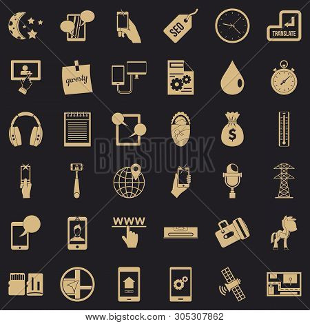 Mobile Soft Icons Set. Simple Set Of 36 Mobile Soft Vector Icons For Web For Any Design