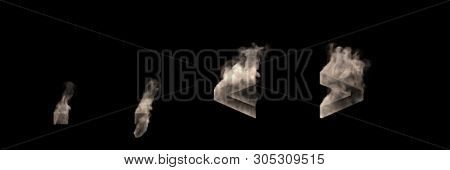 Artistic Halloween Smoke Font - Period (full Stop) Comma And More Or Less Signs Made Of Dense Fog Is
