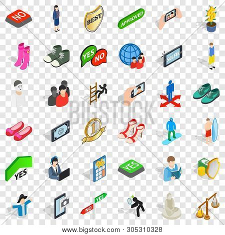 Avatar Icons Set. Isometric Style Of 36 Avatar Vector Icons For Web For Any Design