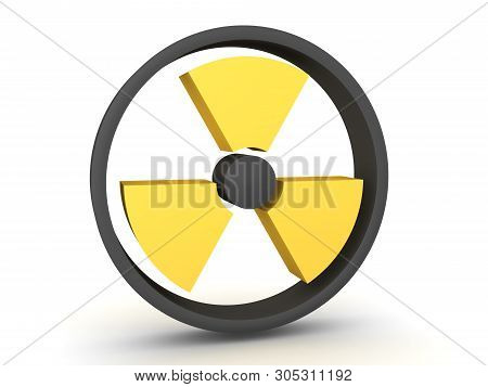 3D Rendering Of Yellow Radioactive Symbol