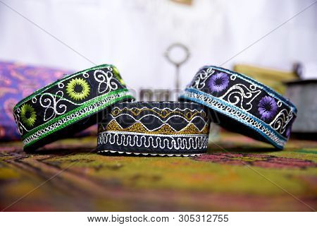 Tradional Azerbaijani Souveniers Hats And Knitted Clothing Sold
