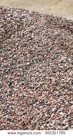 Heap Of Gravel At Dry Sunny Summer Day