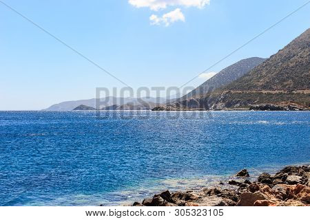 Mountains Bay In The Mediterranean Sea. Sunner Vocation.