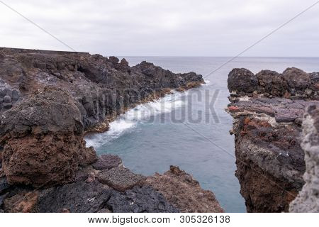 Los Hervideros, A Place Where Lava Streamed Into The Ocean, Lanzarote, Canary Islands, Spain