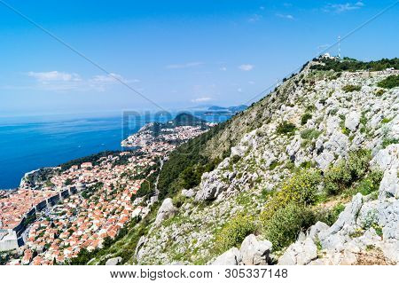 Walking Trail From The Top Of Mount Sdr To Dubrovnik With A Great Panoramic View