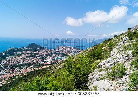 Walking Trail From The Top Of Mount Sdr To Dubrovnik With A Great Panoramic View