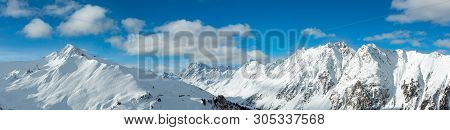 Morning Winter Silvretta Alps Panorama Landscape, Tirol, Austria