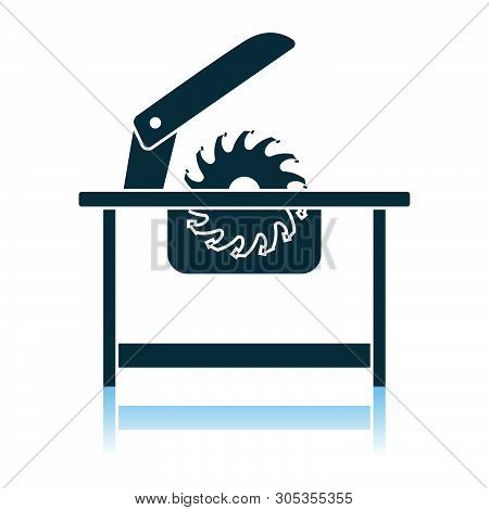 Circular Saw Icon. Shadow Reflection Design. Vector Illustration.