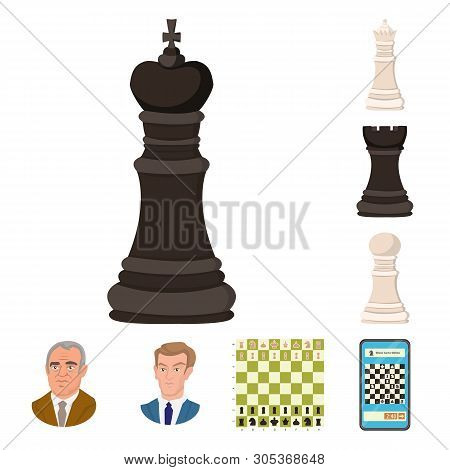 Vector Illustration Of Chess And Game Icon. Collection Of Chess And Strategy Vector Icon For Stock.