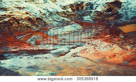 Mudflow Clay - Sand, Flowing Down From The Mountains With Water After Heavy Rains, Natural Phenomena
