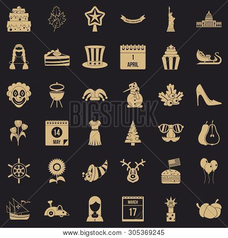 Folk Festival Icons Set. Simple Set Of 36 Folk Festival Vector Icons For Web For Any Design