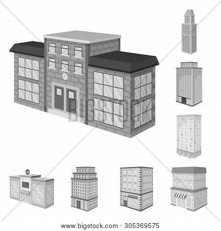 Vector Illustration Of Realty And Modern Symbol. Set Of Realty And Building Stock Vector Illustratio