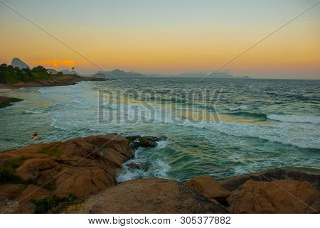 Beach Landscape - Ipanema Beach View From Arpoador Rock- Rio De Janeiro, Brazil