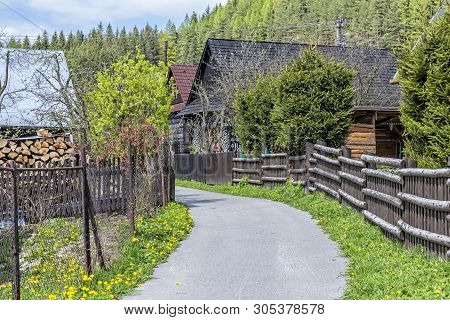 Painted Folk Houses, Cicmany Village, Slovak Republic. Architectural Theme. Travel Destination.