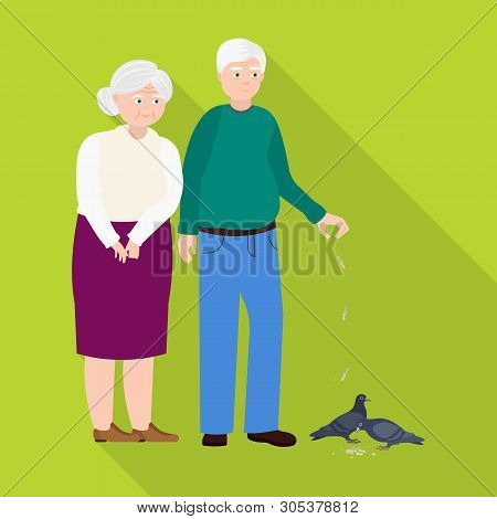 Vector Illustration Of Grandparents And Old Symbol. Collection Of Grandparents And Man Stock Vector 