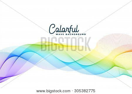 Colorful Wavy Abstract Design Background Vector Illustration