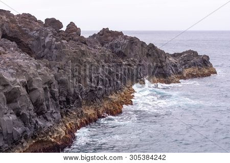 Los Hervideros, A Place Where Lava Streamed Into The Ocean, Lanzarote, Canary Islands, Spain