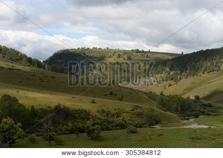 Mountain Landscape In The Vicinity Of The Village Of Generalka Altai Territory