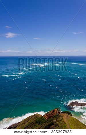Area Of Rough Water Is Where The Tasman Sea Meets The Pacific Ocean, Cape Reinga New Zealand