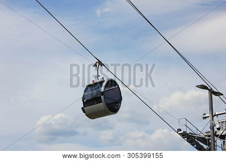 Cable Car Cabin At Sparrow Hills (vorobyovy Gory) In Moscow, Russia On May 2019