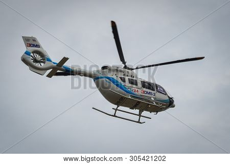 Helicopter Flying In The Sky