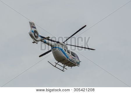Helicopter Flying In The Sky