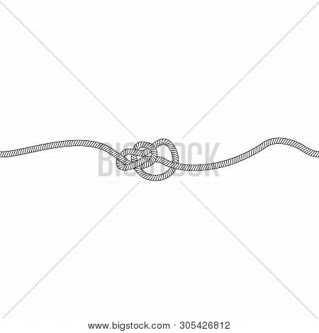 Bowline Knot Or Loop Of Marine And Nautical Rope, Cord Or Cable.
