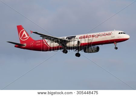 Istanbul / Turkey - March 28, 2019: Atlasglobal Special Sticker Airbus A321 Tc-agi Passenger Plane L