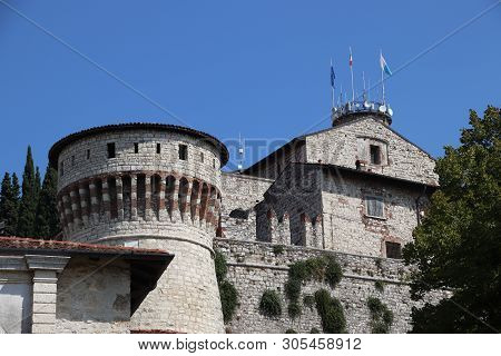 Ancient Castle In Brescia, A City In Northern Italy