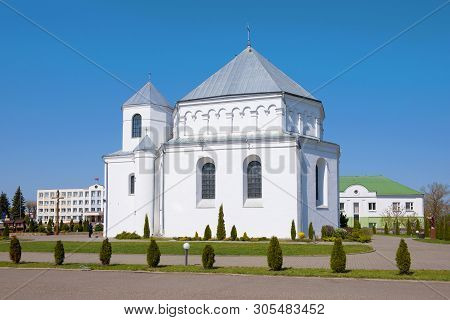 The Old Church Of St. Michael The Archangel On A Sunny April Day. Smorgon, Belarus