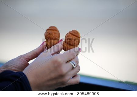 Jeju Island South Korea Street Sweet Bakery Food Shape In Little Man