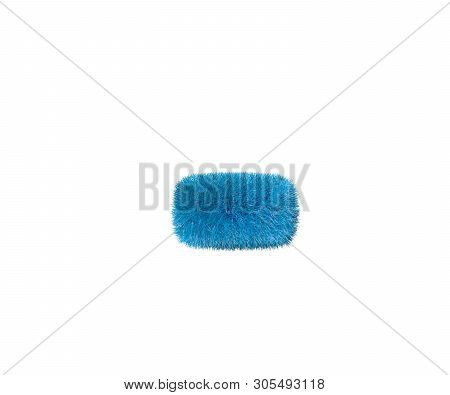 Minus (dash) Of Blue Amusing Pilous Font Isolated On White Background, Kids Concept 3d Illustration 
