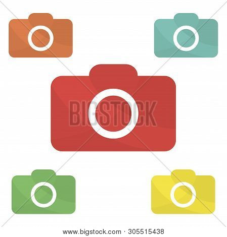 Camera Icon In Trendy Flat Style Isolated On White Background.