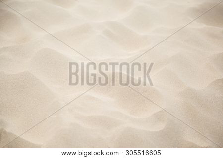 Fine Beach Sand In The Summerbackground With Copy Space And Visible Sand Texture.