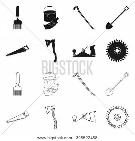 Vector Illustration Of Tool And Construction Logo. Collection Of Tool And Carpentry Vector Icon For 