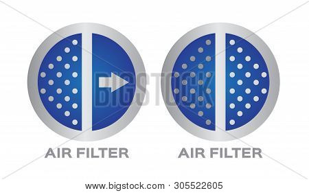 Air Filter With Bacteria And Dust Vector Icon