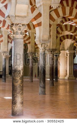 interiør af moské-katedralen, Cordoba, Andalusien, Spanien