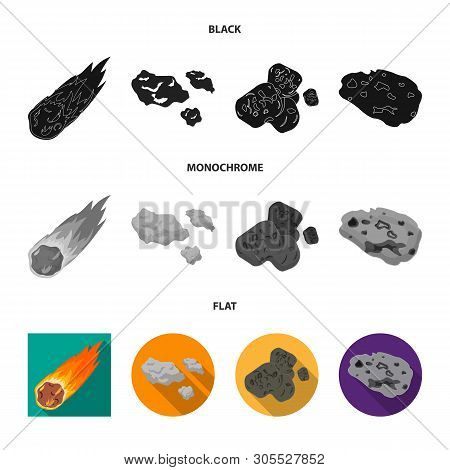 Vector Design Of Shooting And Fire Logo. Collection Of Shooting And Asteroid Vector Icon For Stock.