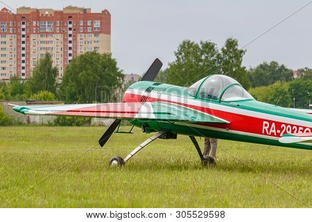 Balashikha, Moscow Region, Russia - May 25, 2019: Russian Aerobatic Aircraft Yakovlev Yak-55m Ra-293
