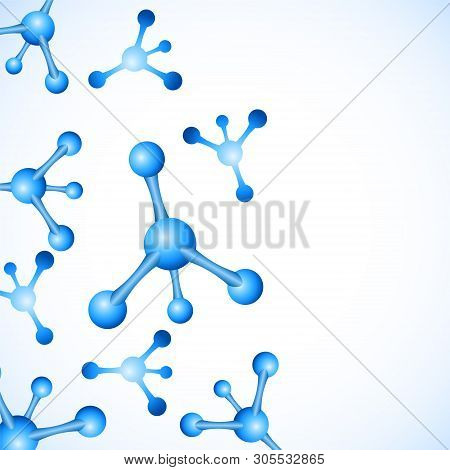 Abstract Molecules Design. Stock Vector Illustration. Atoms. Medical Background For Banner Or Flyer.