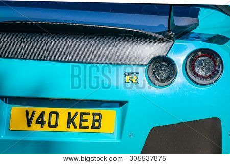 Bedford, Bedfordshire, Uk June 2 2019. Fragment Of Nissan Gtr