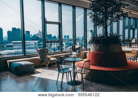 Bangkok, Thailand - May 2019 : Area Of True Digital Park Co-working Space With Luxury Comfortable De