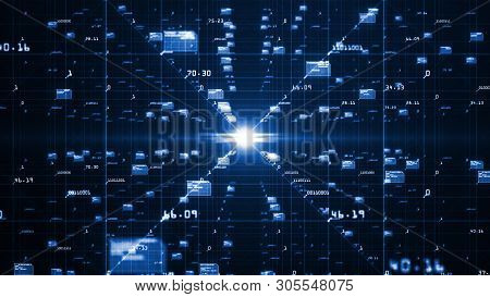 Big Data Visualization Concept. Machine Learning Algorithms. Analysis Of Information. Technology Dat