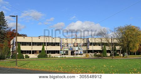 Westfield, Massachusetts/united States - November 3, 2018: A Building At Westfield State University,