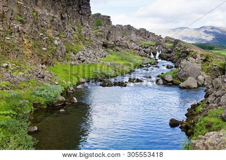 Thingvellir Site, Iceland. Famous Icelandic Landmark. Iceland Golden Circle