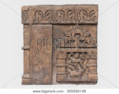 Archaeological Sculpture Of Mahisasuramardini From Indian Mythology Of Tenth Century, Sandstone, Ban