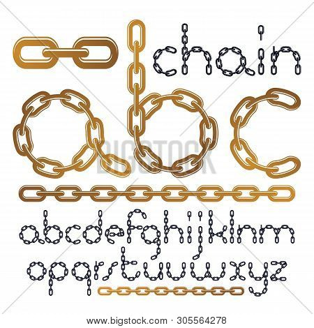 Vector Type Font, Script From A To Z. Lower Case Decorative Letters, Abc Created Using Connected Cha